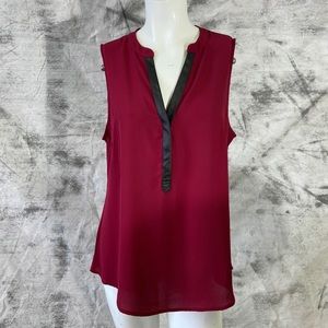 Banana Republic dark ruby sleeveless red work top